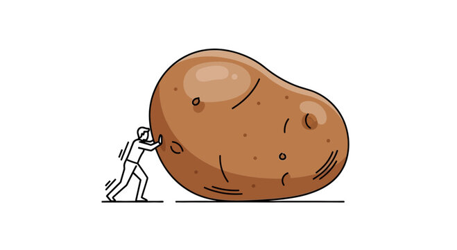 Illustrative representation of immense effort required to overcome a daunting task or a colossal