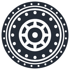 Obraz premium Stylized Wheel Vector Graphic with Radial Design and Circular Patterns