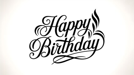 Fototapeta premium A happy birthday message in elegant calligraphy