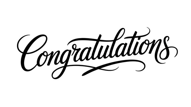A congratulations message in elegant black calligraphy