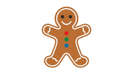 Obraz premium Gingerbread Man Vector Illustration Isolated on Transparent Background Christmas Cookie Character