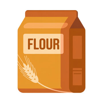 Illustration of a bag of flour with wheat