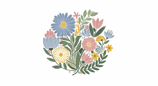 Colorful flowers in a bouquet.