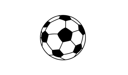Fototapeta premium Simple Soccer Ball Icon Vector – Minimal Football Symbol Isolated on White Background