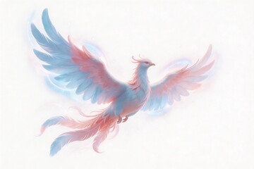 Obraz premium Mythical bird in flight with colorful wings