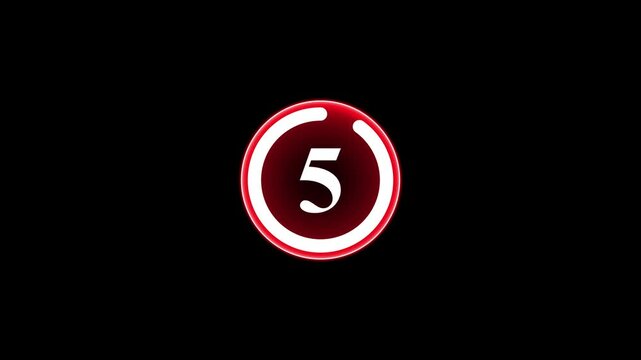 Countdown timer animation. Countdown clock 0 - 50 seconds animation 4k video.