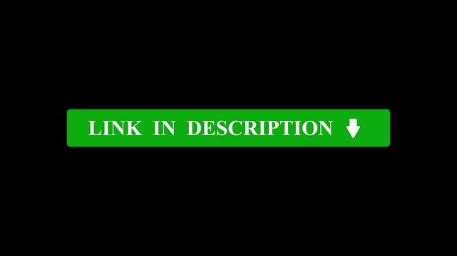 Link in Description Green Button Banner with Down Arrow Call to Action Design.
