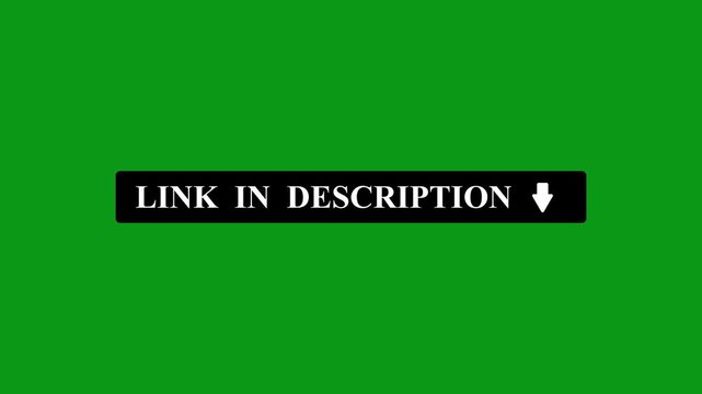 Link in Description Green Button Banner with Down Arrow Call to Action Design.