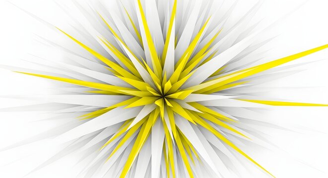 Abstract starburst pattern with sharp yellow and triangular spikes radiating from a central point