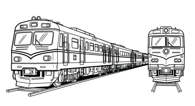Train Illustration: Front and Side View