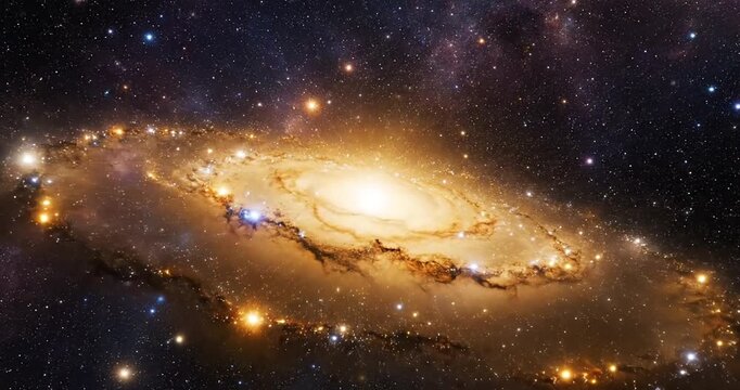 A stunning spiral galaxy illuminated by stars, set against a cosmic backdrop of space