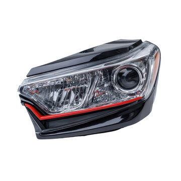 Modern car headlight assembly isolated on transparent background