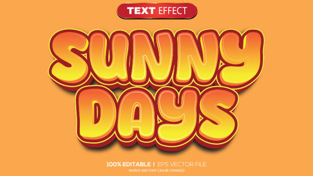3d text effect sunny days theme