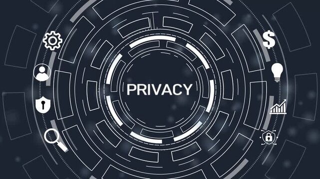 Cyber security data protection business technology privacy concept.4k Animation.