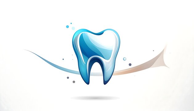 A blue tooth icon with a wave design on a white background