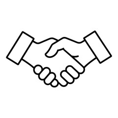 Obraz premium Handshake Line Icon on Black Background