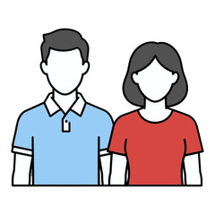 Obraz premium Man and Woman Team Vector Icon