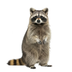 Obraz premium A raccoon standing on its hind legs isolated on transparent background
