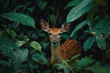 Naklejka premium Animal in jungle vegetation rainforest wildlife.