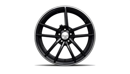Obraz premium A black car wheel with a sleek, modern design