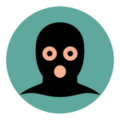 Obraz premium Surprised Face Balaclava Mask Vector Icon