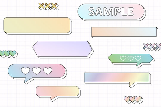 Pastel Gradient Speech Bubbles and Banner