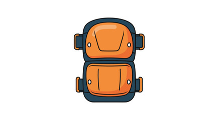 Naklejka premium Protective knee pads for construction and work safety, orange and blue design.