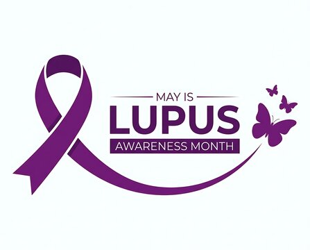 May is lupus awareness month purple ribbons and butterflies signify support for chronic illness awareness and education a symbol of hope.
