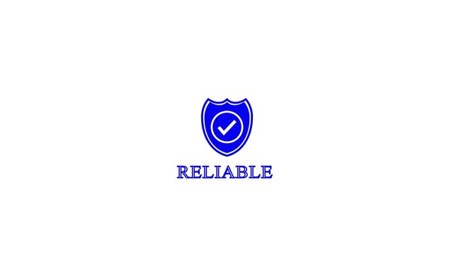 Blue Shield Icon with Check Mark and the word RELIA on a white background tick verified