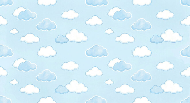 Soft Fluffy Clouds Pattern
