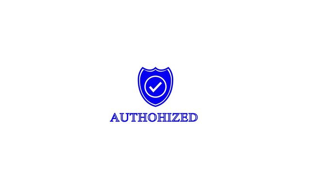 Blue Shield Icon with Check Mark and the word AUTHOH on a white background tick verified