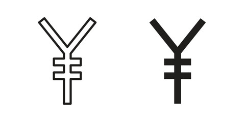 Yen icon in line design. icon for website design, mobile app, ui