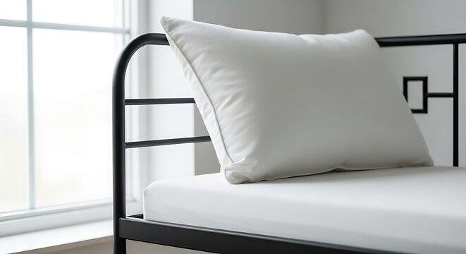 Comfortable Daybed with White Pillow and Window in the Background.