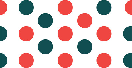 Seamless red and green polka dot pattern on white background for modern textile and graphic design © Safwan Creatives