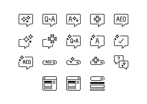AEO icon set with stroke