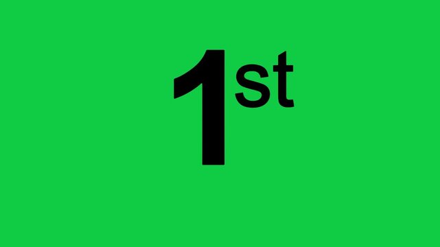 Colored Text Motion Graphics Animation with 1st to 3rd Sequential Text Rise on Green Screen Background