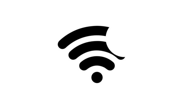 No internet connection icon animation. No Wi-Fi connection motion. No wi-fi internet error signal 4k video footage.
