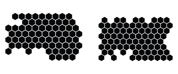 Abstract black honeycomb background design. Vector honeycomb pattern for aerospace engineering, modern cookware, and sustainable design. © Snap Smith