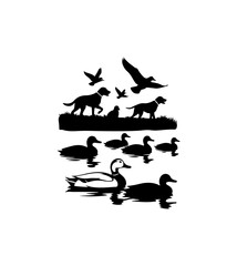 Fototapeta premium Wildlife Silhouettes Nature Vector Art