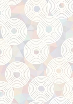 Abstract circles backdrop with multifaceted pastel geometric design