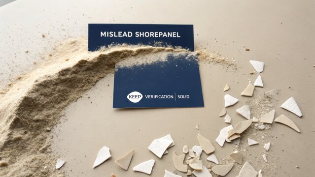 Mislead Shorepanel with Fine Powder and Broken Pieces on Minimalist Surface