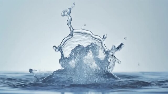 A water splash forming dynamic shape high speed liquid motion abstract concept