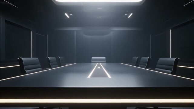 A futuristic empty corridor with neon light lines sci fi architecture
