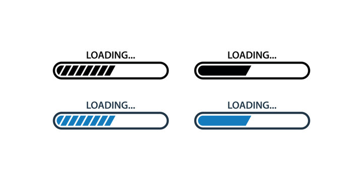 Digital Interface Loading Progress Bar Icons