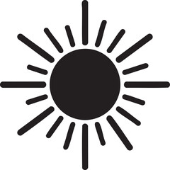 Obraz premium Black sun icon, solar symbol, vector illustration, flat design