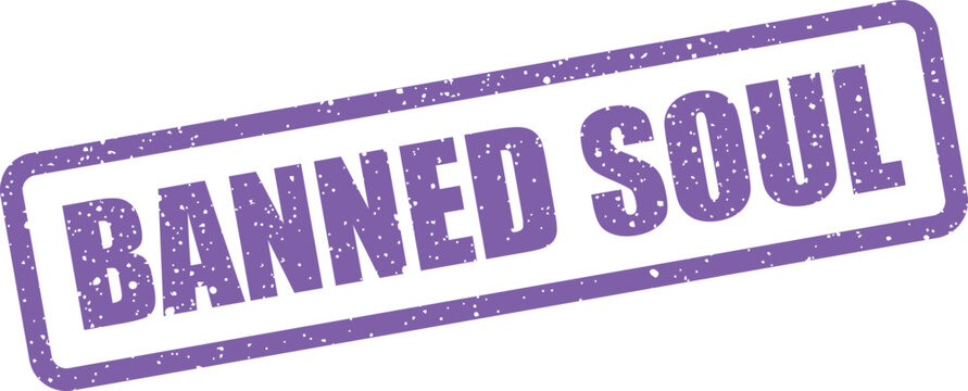 Grungy rectangular stamp icon representing a disallowed individual or exclusion from a community or group