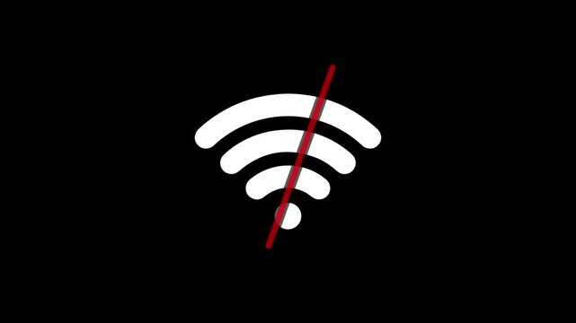 No internet connection icon animation. No Wi-Fi connection motion. No wi-fi internet error signal 4k video footage.