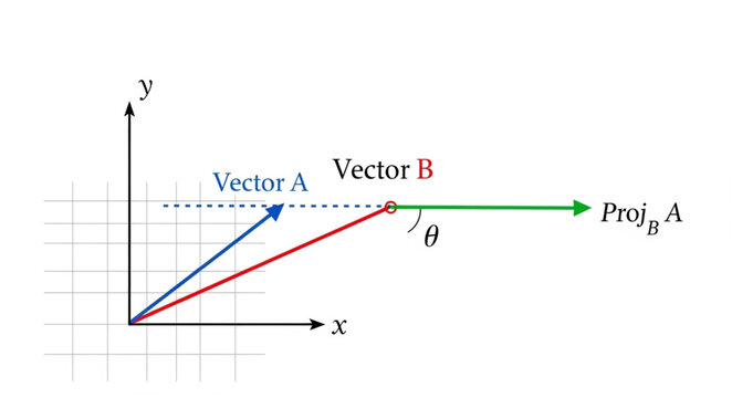 Vector Projection Math Concept.