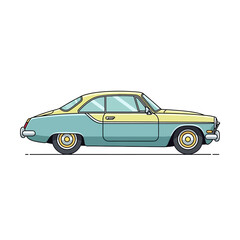 Fototapeta premium Vintage Two-Tone Coupe Car Vector - Retro Automobile Design