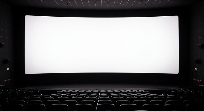 empty cinema projector screen, template mockup